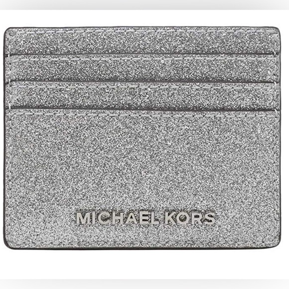 Michael Kors Sparkly Silver Card Case - Picture 2 of 5